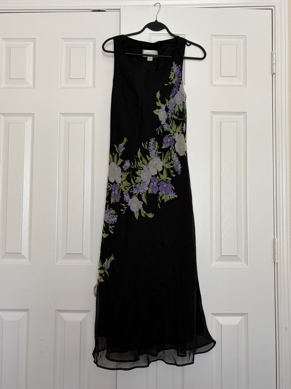 VTG 90s Casual Corner Floral Sheer Mesh Overlay Midi Slip Dress